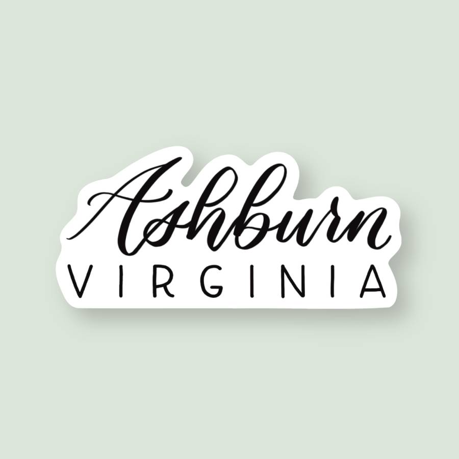 Ashburn VA Hand Lettered Stickers | Loudoun Virginia Sticker