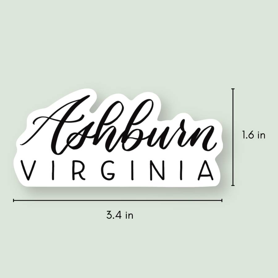 Ashburn VA Hand Lettered Stickers | Loudoun Virginia Sticker