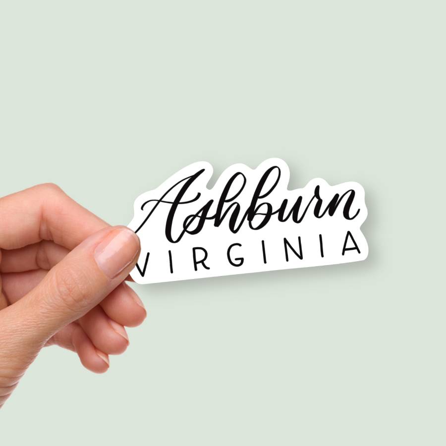 Ashburn VA Hand Lettered Stickers | Loudoun Virginia Sticker