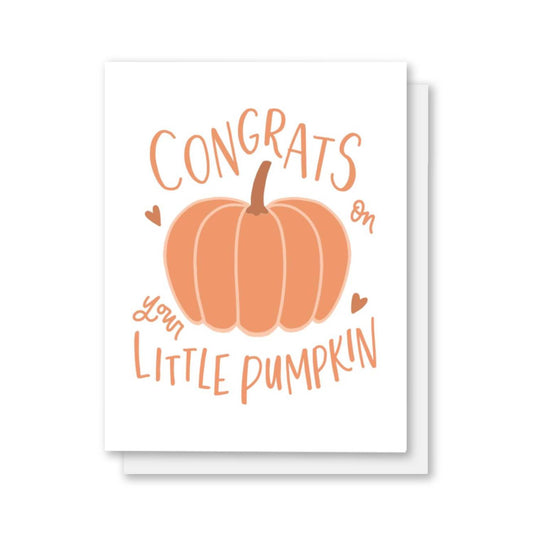 Little Pumpkin New Baby Card | Gender Neutral Baby Cards