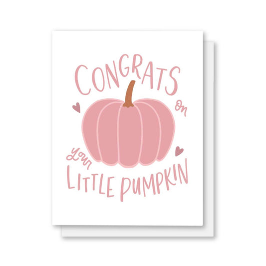 Little Pumpkin Baby Girl Card | New Baby Greeting Cards Fall