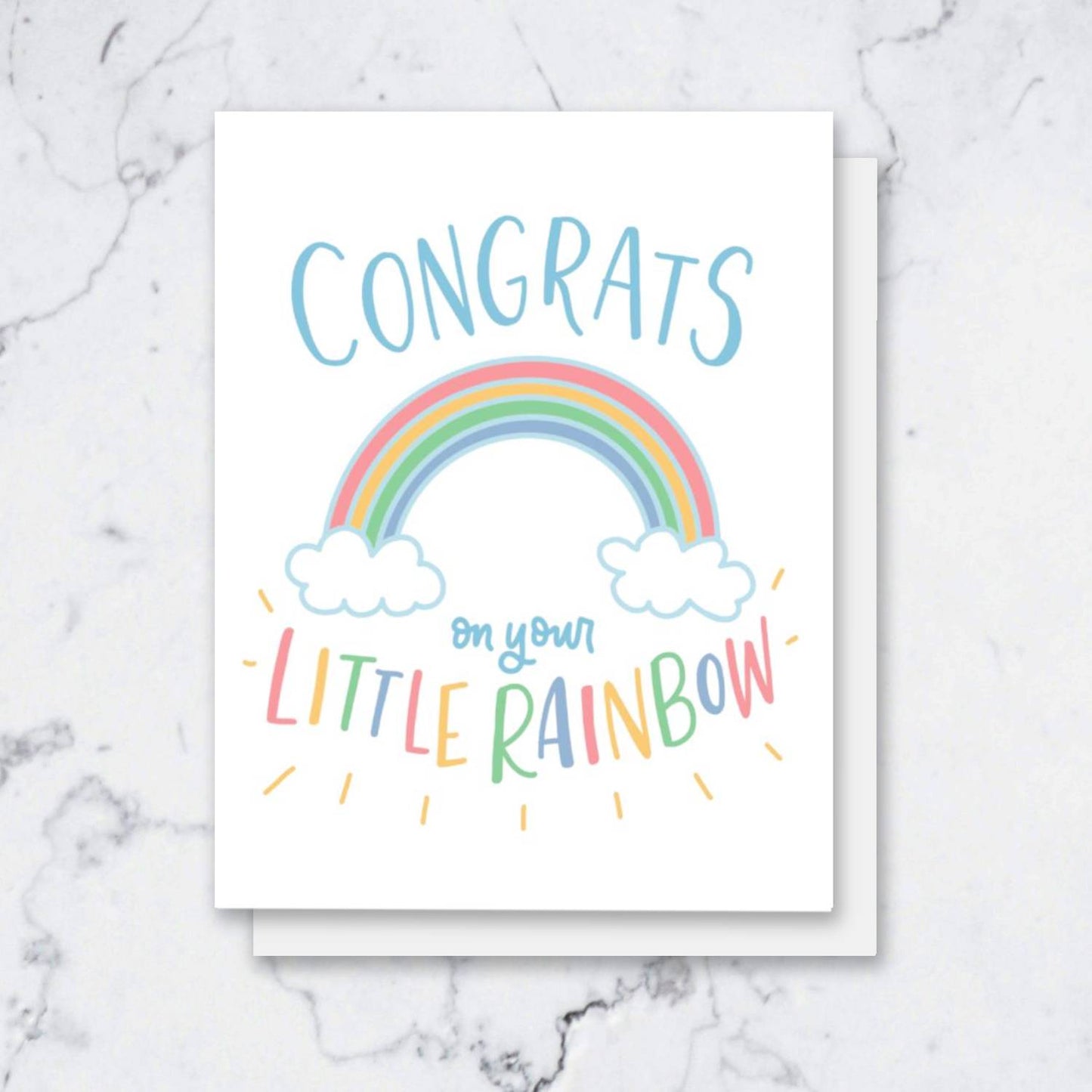 Little Rainbow New Baby Card | Rainbow Baby Card