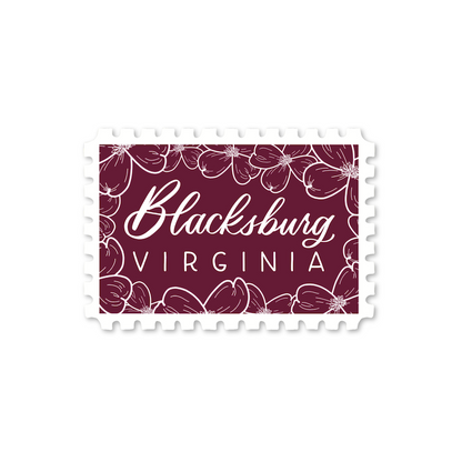 Blacksburg VA Stamp Stickers | Blacksburg Virginia Sticker