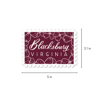 Blacksburg VA Stamp Stickers | Blacksburg Virginia Sticker