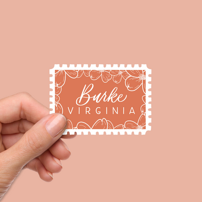 Burke VA Town Stamp Stickers | Northern Virginia Sticker