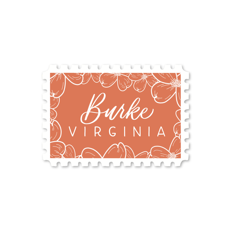 Burke VA Town Stamp Stickers | Northern Virginia Sticker
