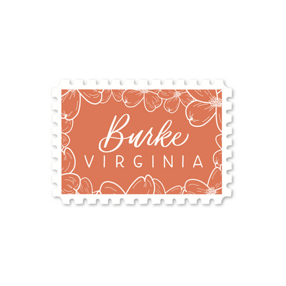 Burke VA Town Stamp Stickers | Northern Virginia Sticker