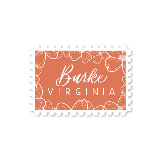 Burke VA Town Stamp Stickers | Northern Virginia Sticker