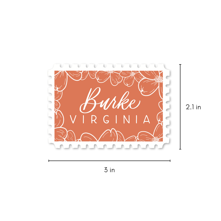 Burke VA Town Stamp Stickers | Northern Virginia Sticker