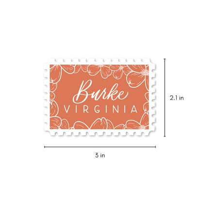 Burke VA Town Stamp Stickers | Northern Virginia Sticker