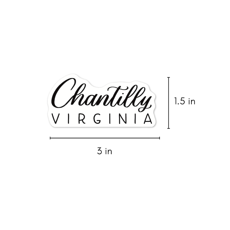 Chantilly Virginia Town Stickers | Virginia Sticker