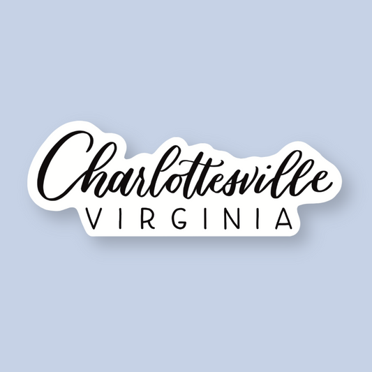 Charlottesville VA Hand Lettered Stickers | Virginia Sticker