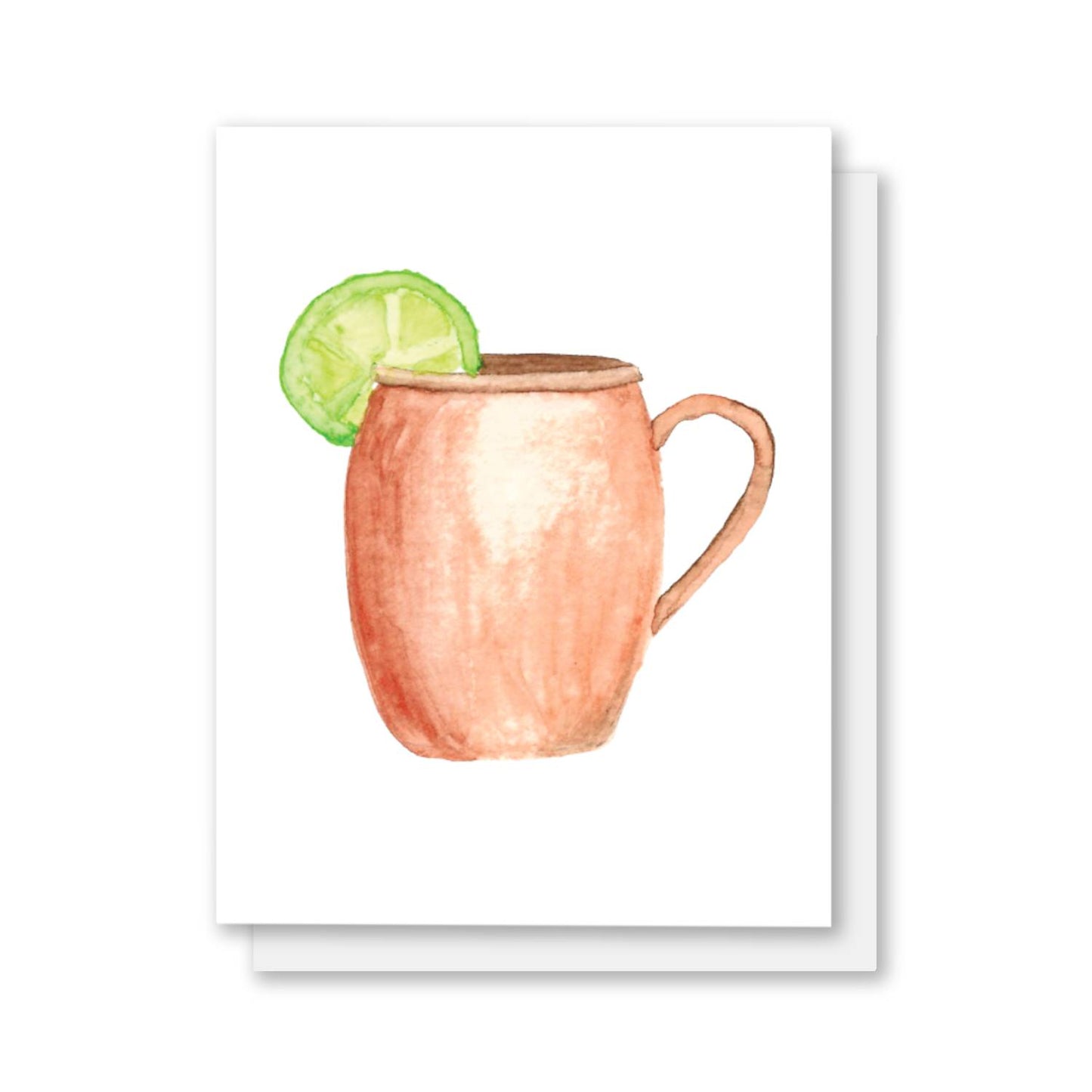 Moscow Mule Cocktail Greeting Cards Watercolor, Blank Inside