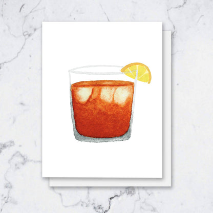 Old Fashioned Cocktail Greeting Cards Watercolor