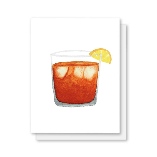 Old Fashioned Cocktail Greeting Cards Watercolor