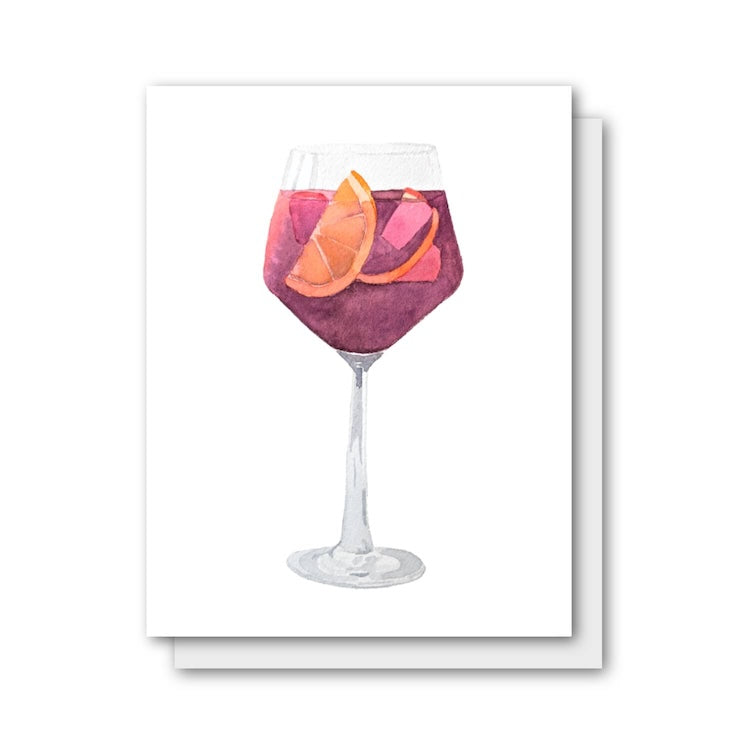 Sangria Summer Cards, Watercolor Cocktail Greeting Cards