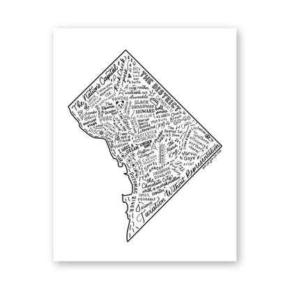 Map of Washington DC Artwork, Washington DC History (Copy)