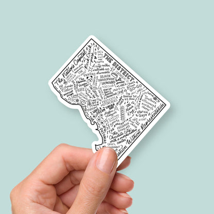 Map of DC Stickers, Washington DC History & Neighborhoods