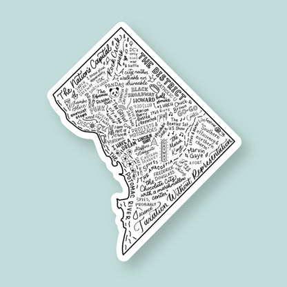Map of DC Stickers, Washington DC History & Neighborhoods