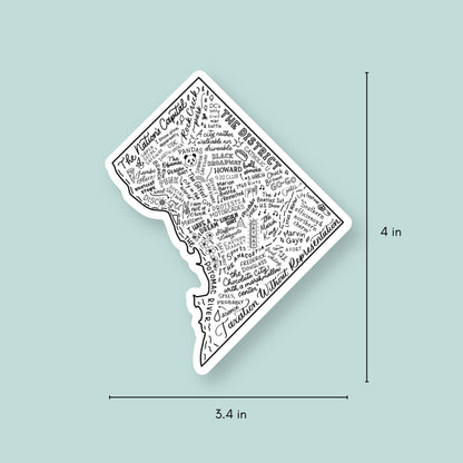 Map of DC Stickers, Washington DC History & Neighborhoods