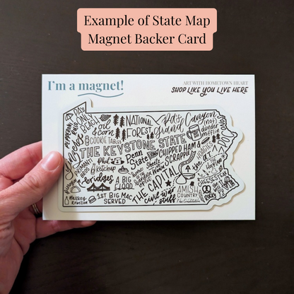 Virginia Magnets with Backer Card | State Map Magnet