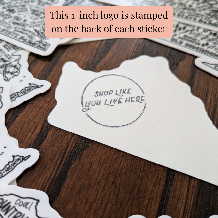 Blacksburg VA Stamp Stickers | Blacksburg Virginia Sticker