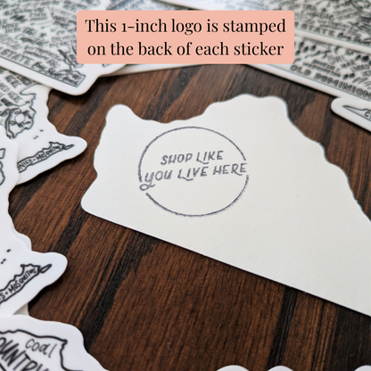 Blacksburg VA Stamp Stickers | Blacksburg Virginia Sticker