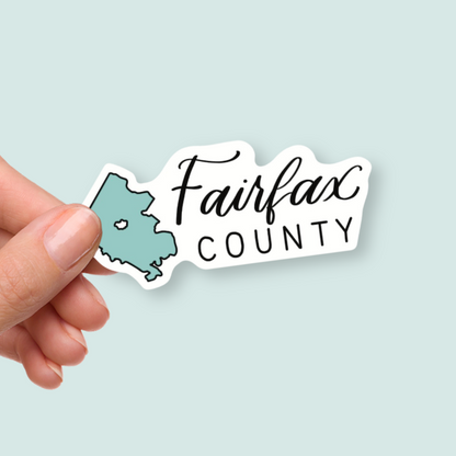 Fairfax County Virginia Stickers | Fairfax County VA with Outline