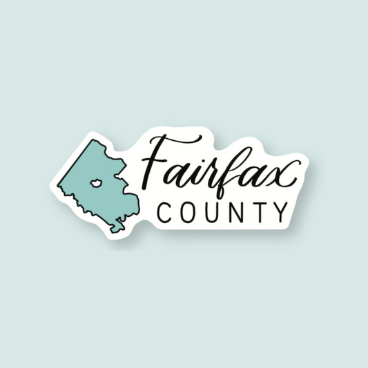 Fairfax County Virginia Stickers | Fairfax County VA with Outline