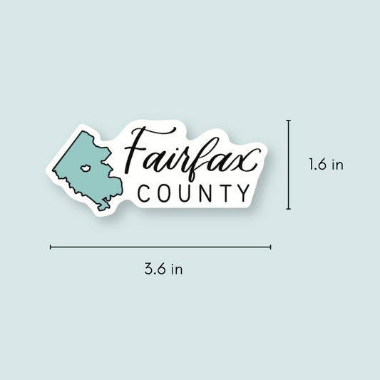 Fairfax County Virginia Stickers | Fairfax County VA with Outline