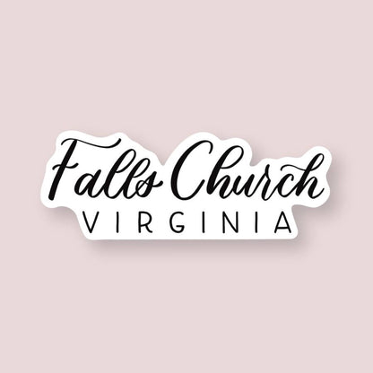 Falls Church VA Hand Lettered Stickers | Virginia Sticker