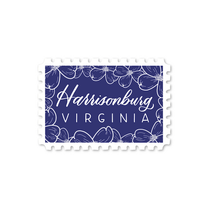 Harrisonburg VA Town Stamp Stickers | Virginia Stickers