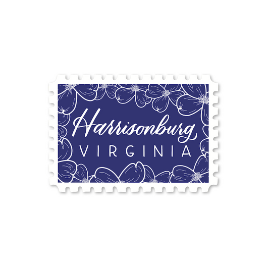 Harrisonburg VA Town Stamp Stickers | Virginia Stickers