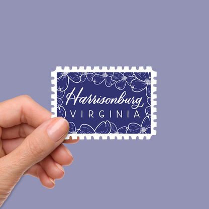 Harrisonburg VA Town Stamp Stickers | Virginia Stickers