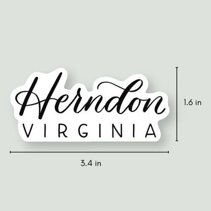 Herndon VA Hand Lettered Stickers | Virginia Sticker