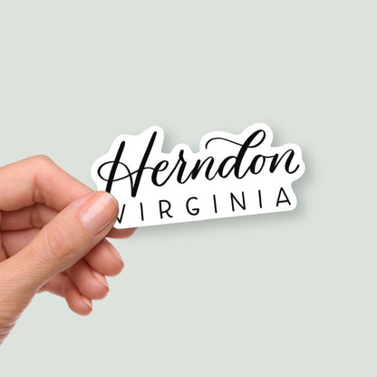 Herndon VA Hand Lettered Stickers | Virginia Sticker