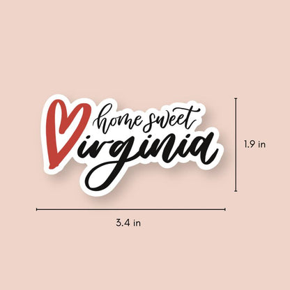 Home Sweet Virginia Sticker Black and Red | State Stickers