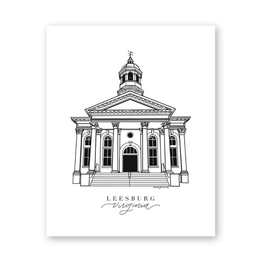 Leesburg Virginia Courthouse Art Print | Northern Virginia