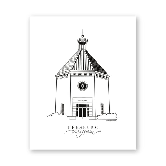 Leesburg Virginia Town Hall Art Print | Loudoun County VA