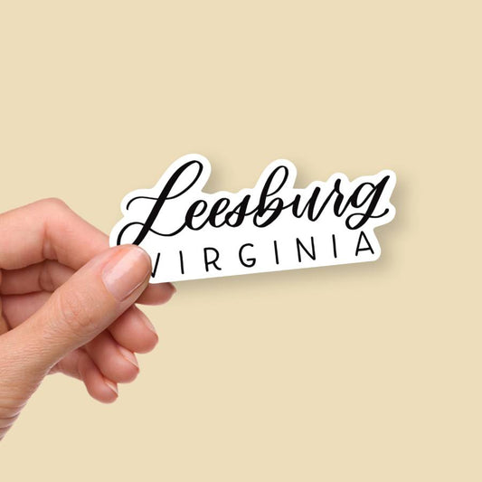 Leesburg VA Hand Lettered Stickers | Virginia Sticker