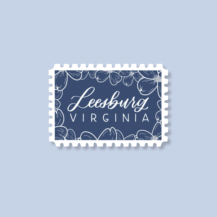 Leesburg VA Stamp Stickers | Loudoun County Virginia Sticker