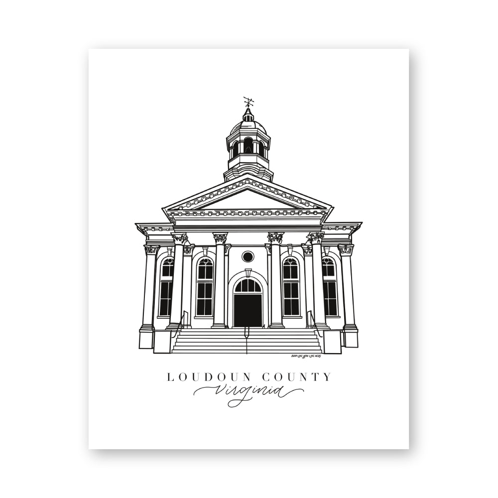 Loudoun County Virginia Courthouse Art Print | Northern VA