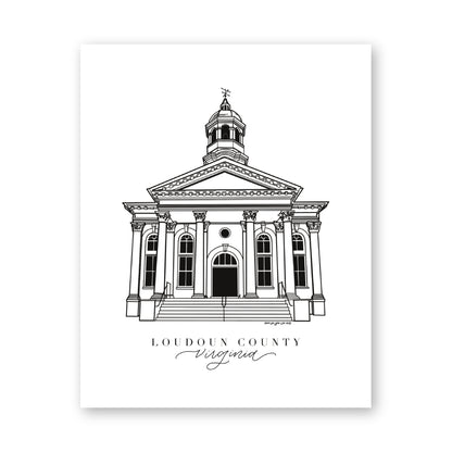 Loudoun County Virginia Courthouse Art Print | Northern VA
