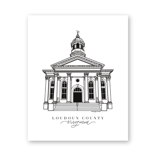 Loudoun County Virginia Courthouse Art Print | Northern VA