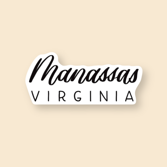 Manassas VA Town Stickers | Hand Lettered Virginia Stickers