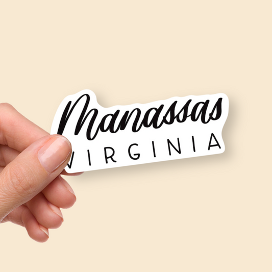 Manassas VA Town Stickers | Hand Lettered Virginia Stickers