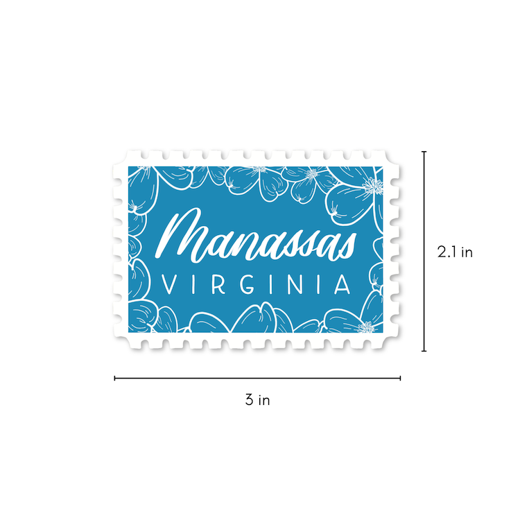 Manassas VA Town Stamp Stickers | Northern Virginia Stickers