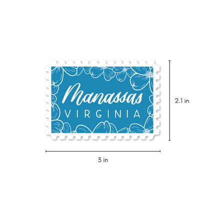 Manassas VA Town Stamp Stickers | Northern Virginia Stickers