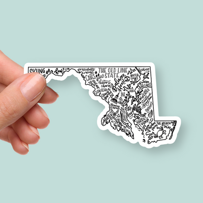 Maryland Sticker | Maryland State Map Stickers