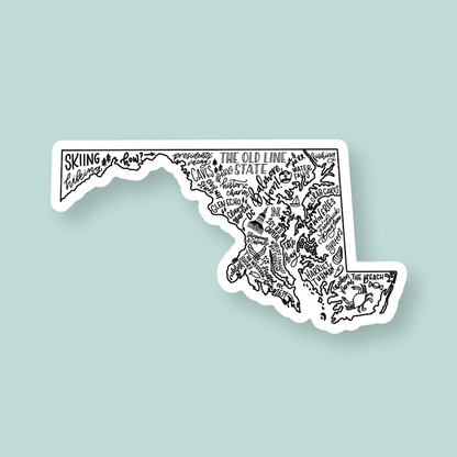 Maryland Sticker | Maryland State Map Stickers